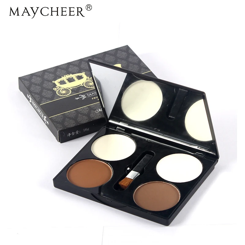 MAYCHEER 4 цвета пудра для макияжа лица водостойкая минералы мерцающая осветляющая