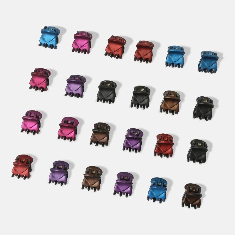 1.5cm Dark Color 12-24 шт./кор. черный микс Цвет маленькая девочка Baby Safe Пластик коготь волос заколки для девочек Корейский стиль для укладки волос аксессуары - Цвет: 1.5cm Dark Color