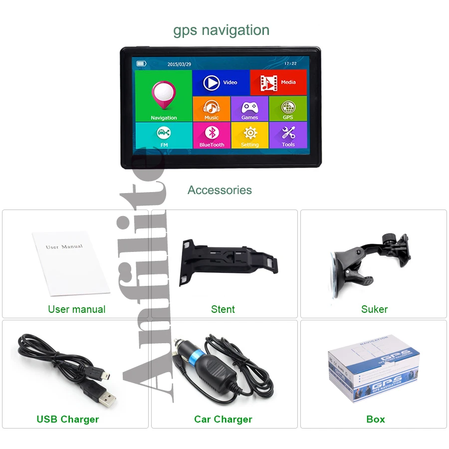 Anfilite 7-дюймовый автомобильный 800x480 MSB2531 GPS-навигатор Bluetooth avin DDR3 256 м 8 Гб ОС CE 6 0