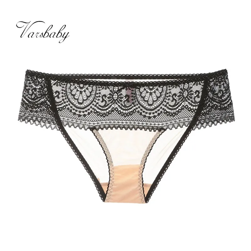 

Varsbaby Ladies Sexy Low-Rise Floral Lace Underwear Seamless Solid Panties