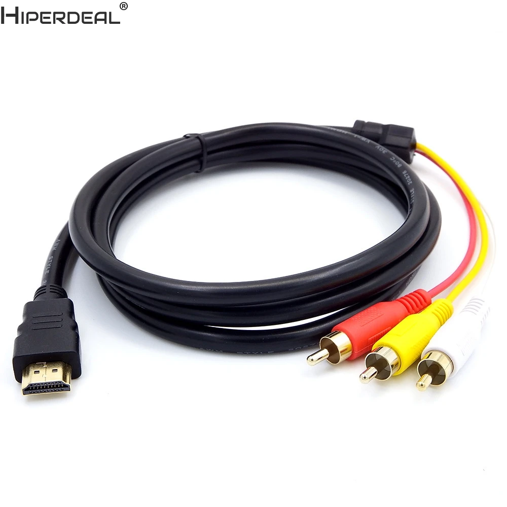 HIPERDEAL HDMI мужчин и 3RCA AV композитный Мужской M/M Разъем Кабель-адаптер Шнур передатчик Oct30HW