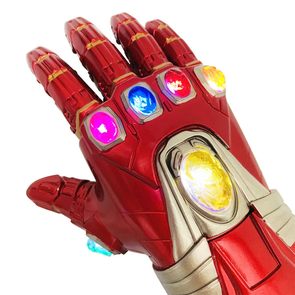 Мстители эндгейм Железный человек Tony Stark перчатки со светодиодами Infinity Light Up Gauntlet Thanos Infinity косплей перчатки драгоценный камень съемный