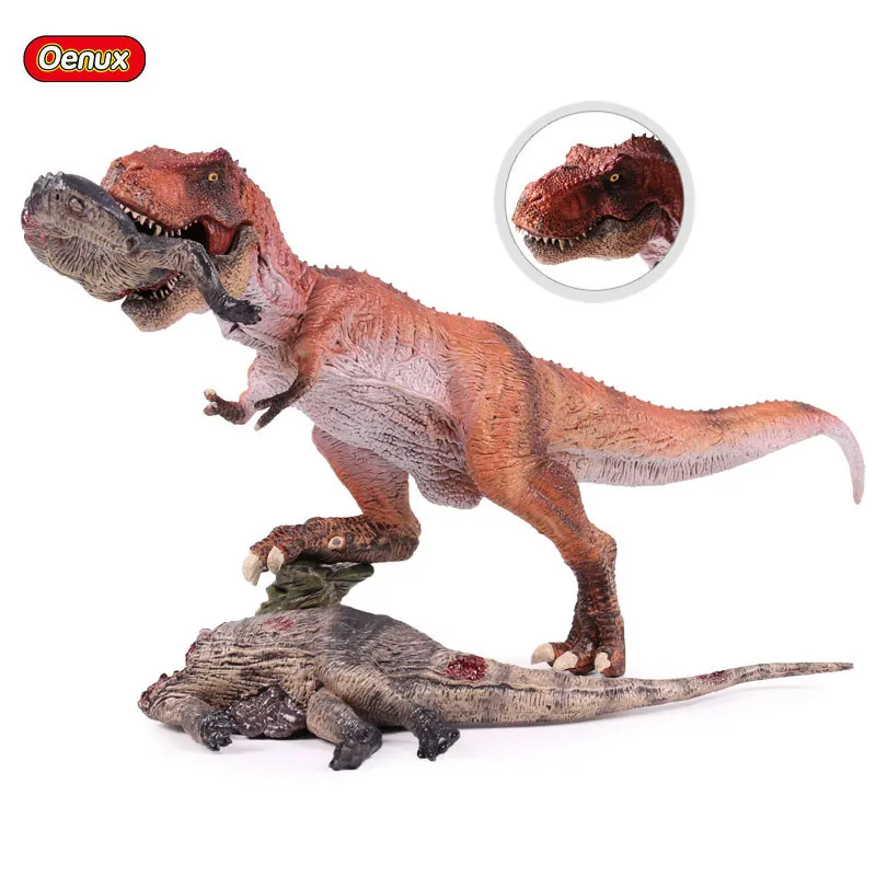 2PCS Dinosaur Oenux Юрского периода классический Плотоядный король Тираннозавр Рекс Динозавр труп модель Фигурка Brinquedo развивающая игрушка - Цвет: 2PCS Dinosaur