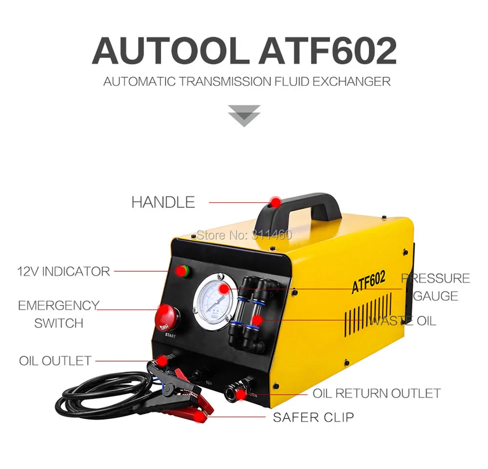 AUTOOL ATF-602 12V коробка передач автомобиля замена масла, машина для уборки ATF602 автоматическая трансмиссия жидкости теплообменник Инструменты для ремонта автомобиля