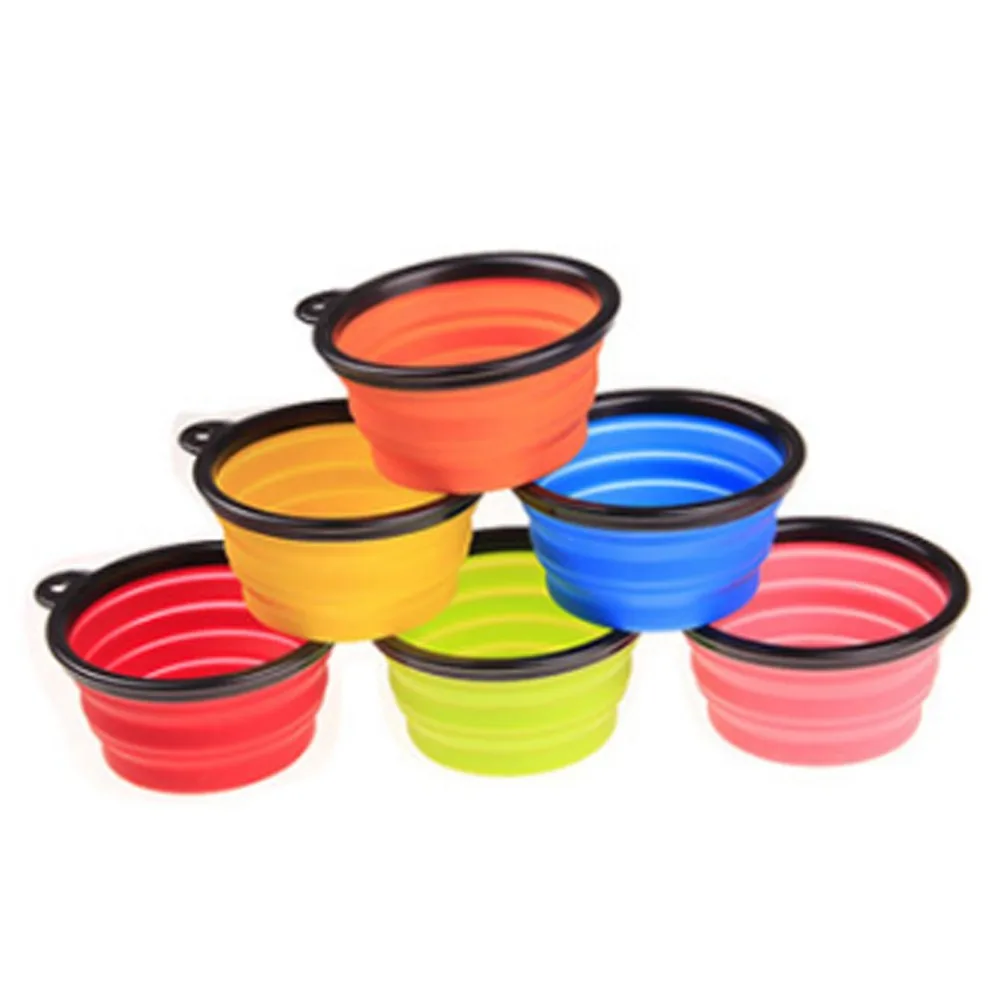 Складная портативная миска для собак и кошек силиконовая домашних животных