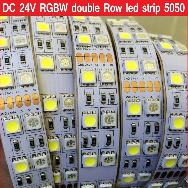 DC 24 В 5 м двухрядный светодиодный светильник RGBW 12 В RGB+ белый/теплый белый гибкий светодиодный светильник водонепроницаемый IP21 IP67 5 м 120 светодиодный s/M 600 светодиодный s