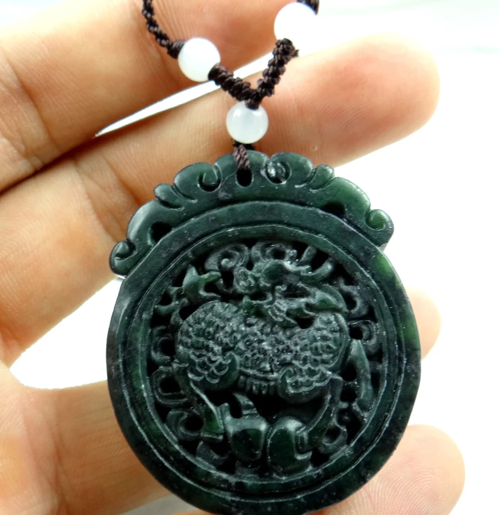 48*41 мм Оптовая Продажа натуральный китайский черный зеленый камень ручной работы