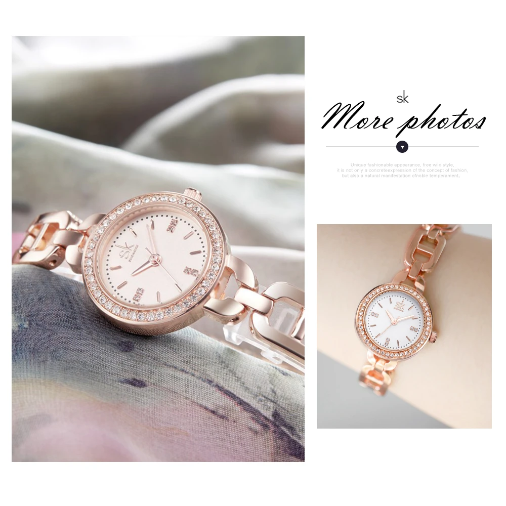 Shengke бренд Модные женские туфли Wirstwatches золотой кварцевые часы циферблата Для