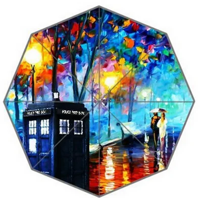 Новый складной цветной зонтик Doctor Who Зонт от дождя для женщин и детей аксессуары