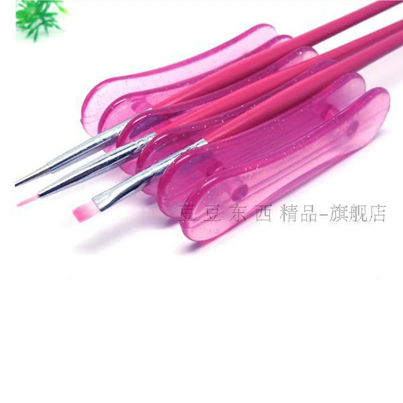 

5 Grid Nail Art Pen Holder Salon Gel Nail Brush Carrier Rack Accessory Carving Pattern UV Gel Crystal Pen Storage Nail Art Tools