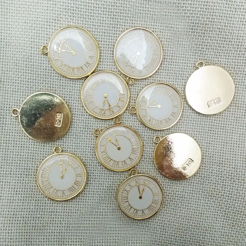 Ожерелье с часами подвески застежки серьги фурнитура эмалевые разрисованные