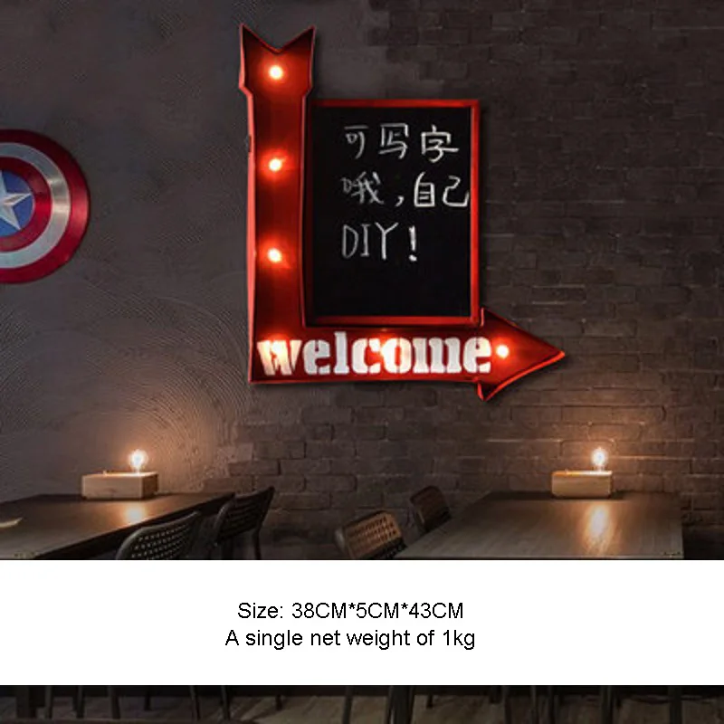 Винтажная светодиодная металлическая вывеска декоративная живопись кафе бар