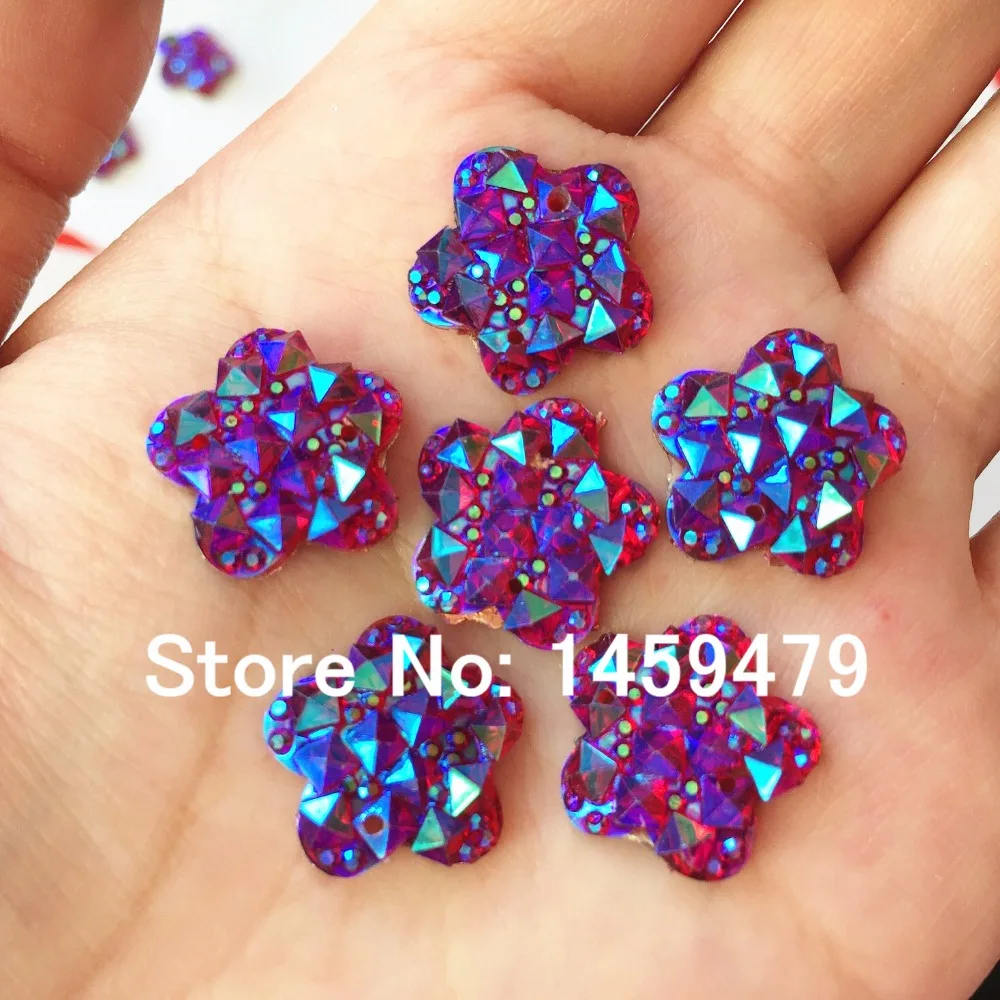 Смоляная звезда по всему небу 120 шт. блестящие красные цвета AB 16 мм в форме цветка