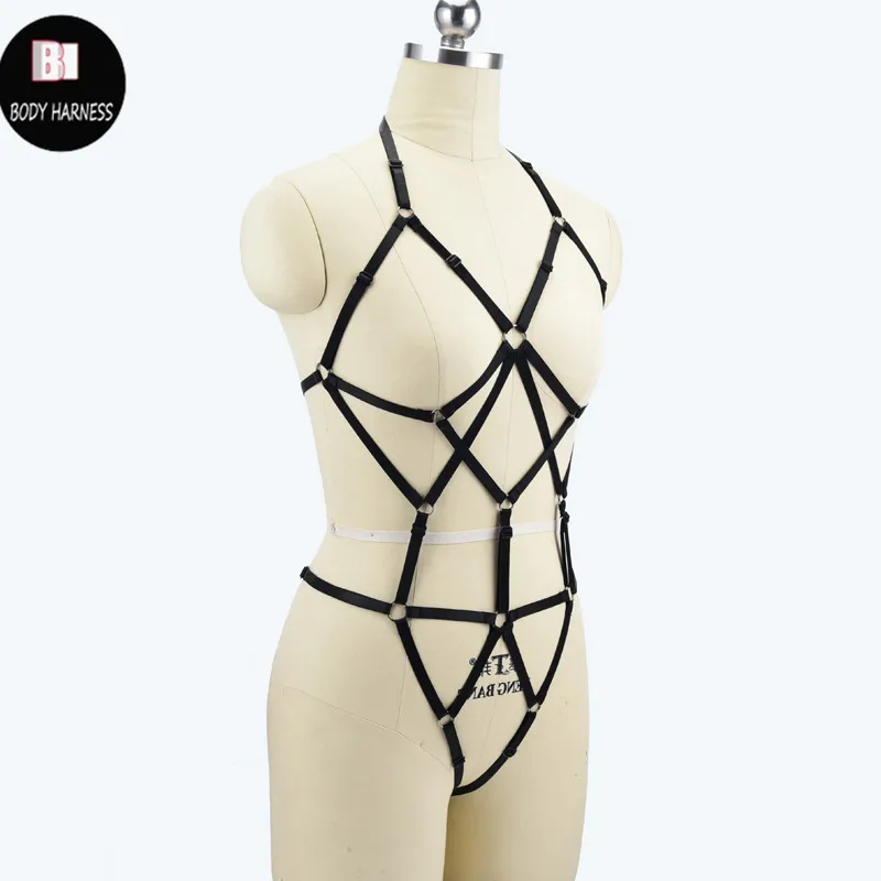 Женский топ в готическом стиле эластичный регулируемый ремень для тела платье