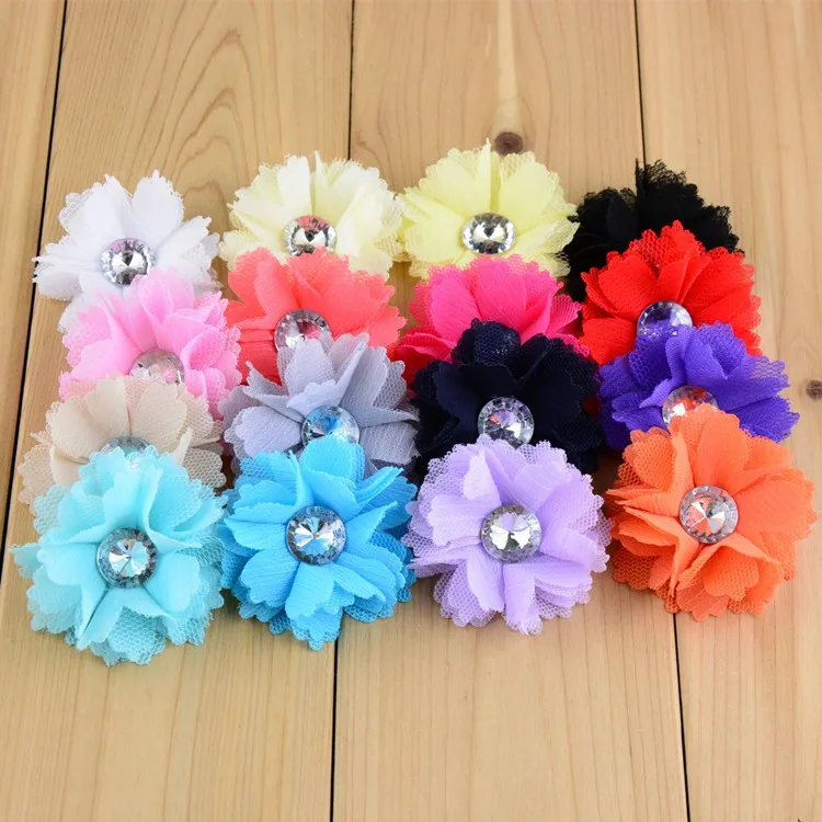 130 шт./лот эксклюзивные аксессуары для девочек многослойный Шифоновый Цветок с