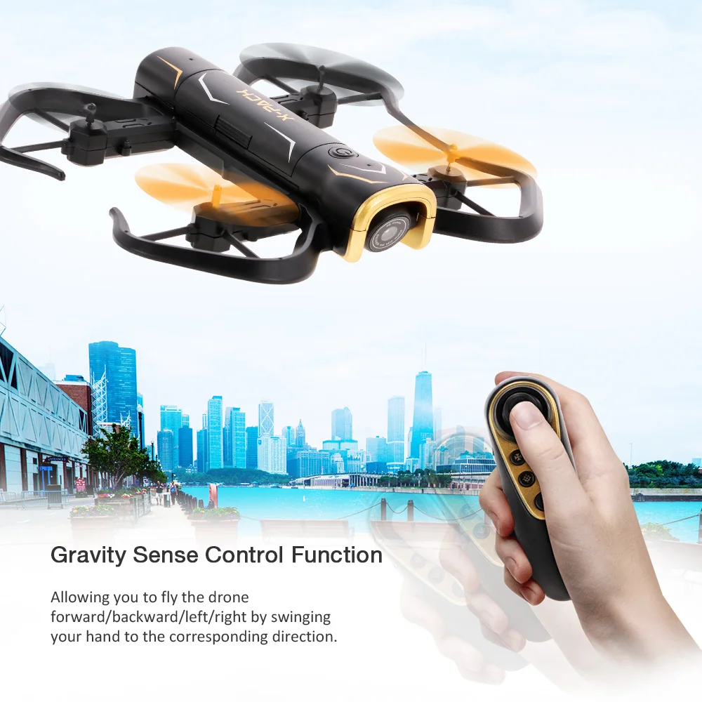 Квадрокоптер Attop с камерой 720 P складной Радиоуправляемый Дрон Wi Fi FPV Gravity Sense