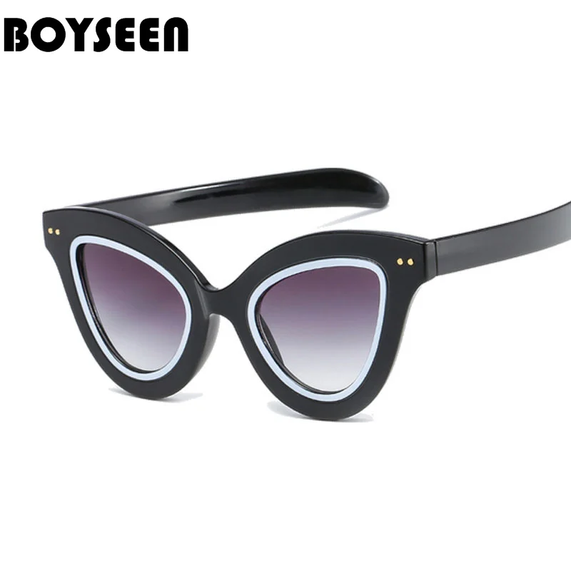Мужские и женские прозрачные солнцезащитные очки BOYSEEN кошачий глаз красного