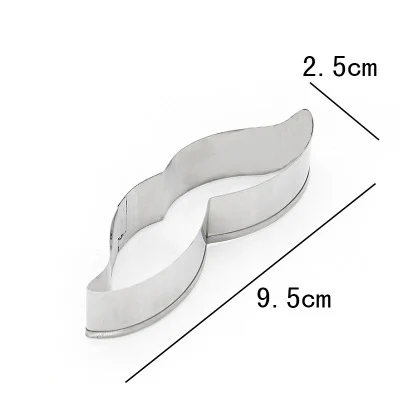 1 шт. нержавеющая сталь человек в форме усов металлический резак для печенья