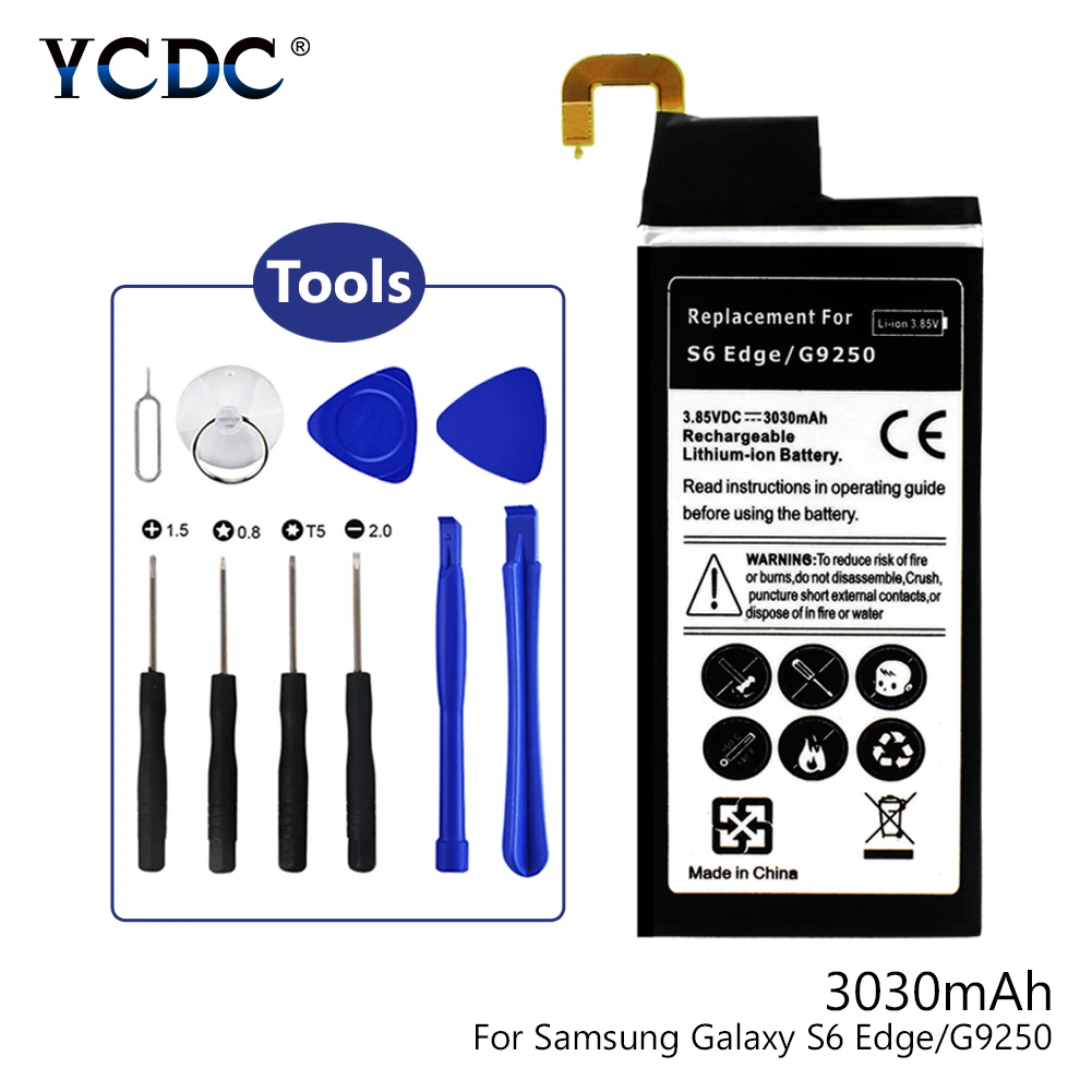 For S6 Edge 3,85 V 3030 3300 3800mAh аккумулятор для samsung Galaxy S6/Edge/S7/S8/Plus G9 G9500 G9300 G928F G9250 G9200 с набором инструментов - Цвет: For S6 Edge
