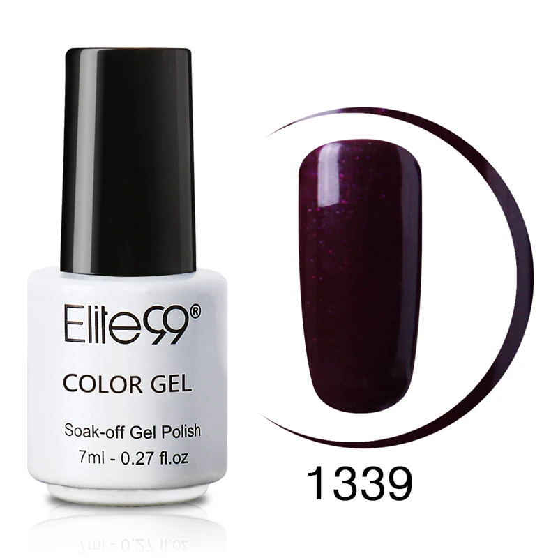 1339PearlDark Purple Elite99, 7 мл, косметический гель для ногтей, сделай сам, замачиваемый, УФ Led, гель для ногтей, эмаль, Гель-лак, лак, Гель-лак для ногтей,, дизайн ногтей, макияж - Цвет: 1339PearlDark Purple