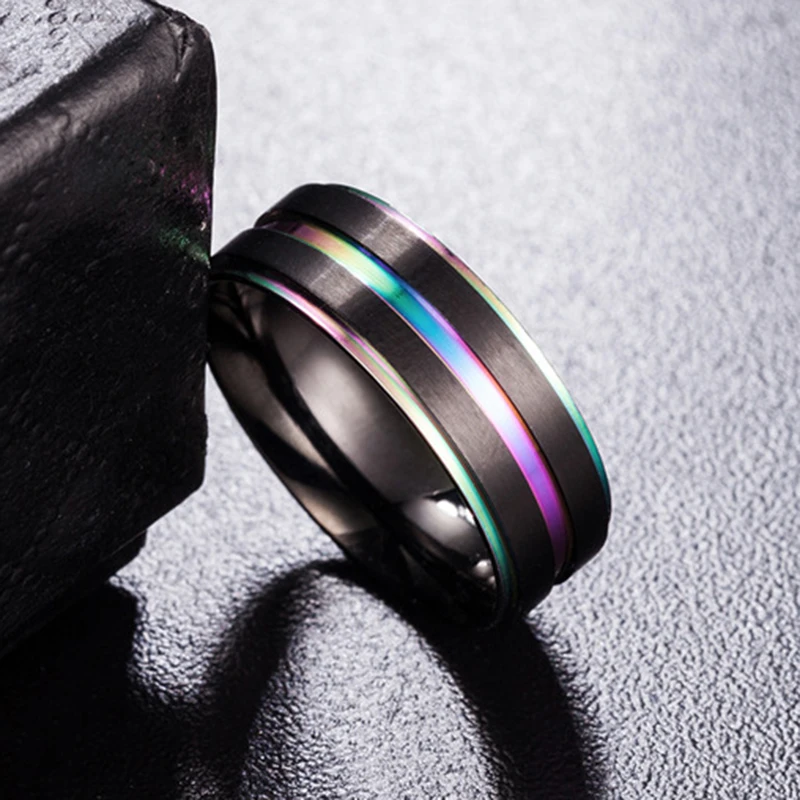 Новое поступление 2018 черные мужские кольца на палец из нержавеющей стали