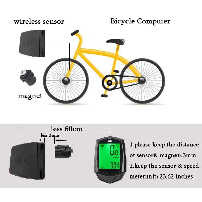 WEST беспроводной водонепроницаемый велокомпьютер с подсветкой большой HD ЖК экран