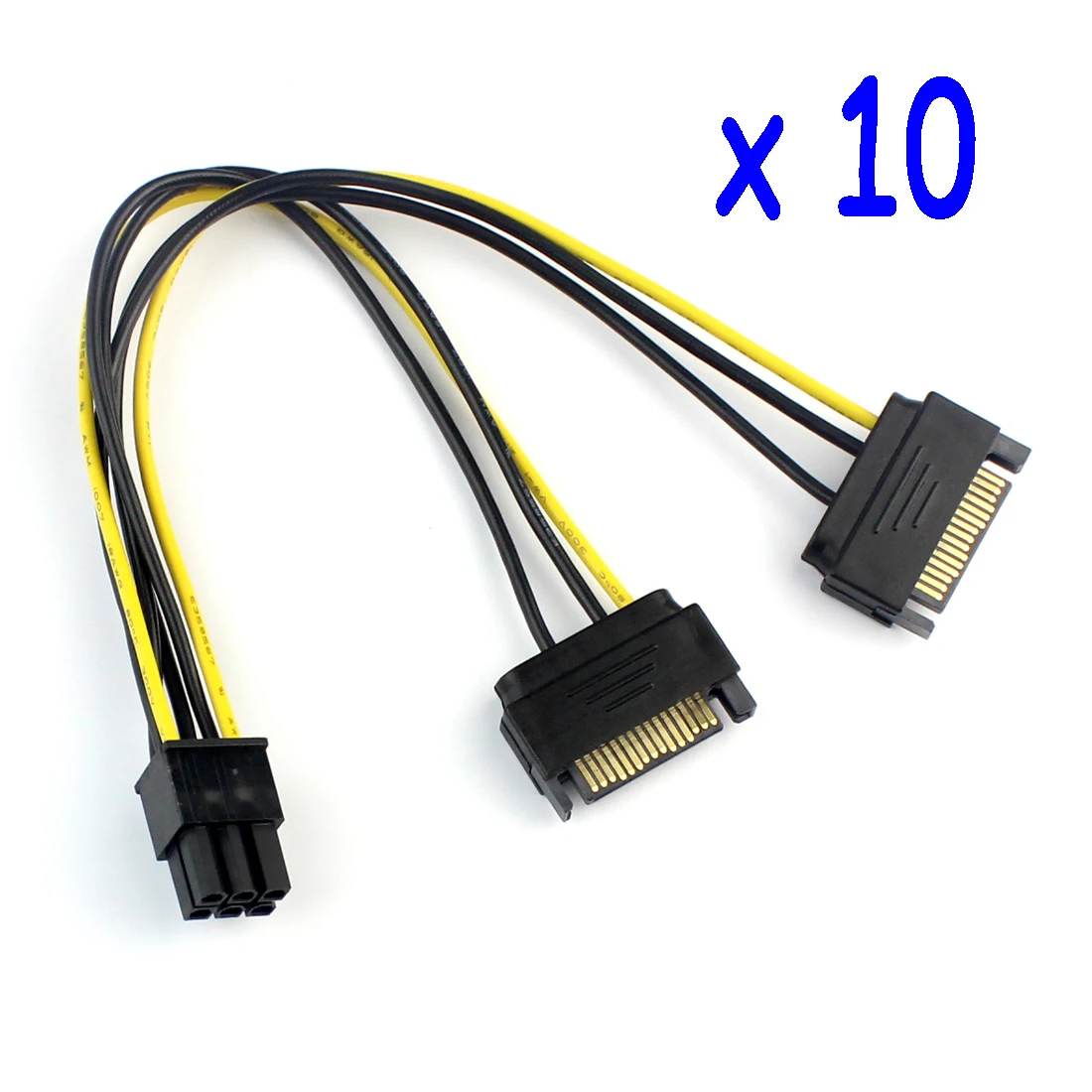 10 шт./лот двойная два SATA 15-контактный штекер M-PCI-e экспресс-карта 6-контактная
