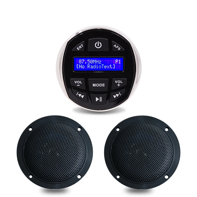 Морской Стерео аудио Bluetooth радио FM AM DAB+ Водонепроницаемый музыкальный плеер 4 дюймов 2 способ колонки для наружного автомобиля лодки яхты ATV UTV
