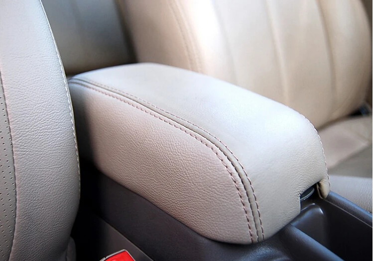 Защитная накладка из натуральной кожи, подлокотник, чехол для MITSUBISHI Lancer, центральная консоль, подлокотник, кожаный чехол, ПУ, бежевый, серый, черный