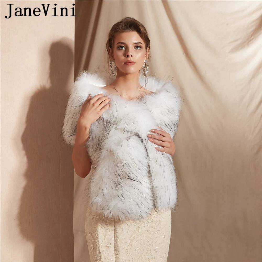 JaneVini 2019 Элегантный мягкий зимний Палантин из искусственного меха упаковка для