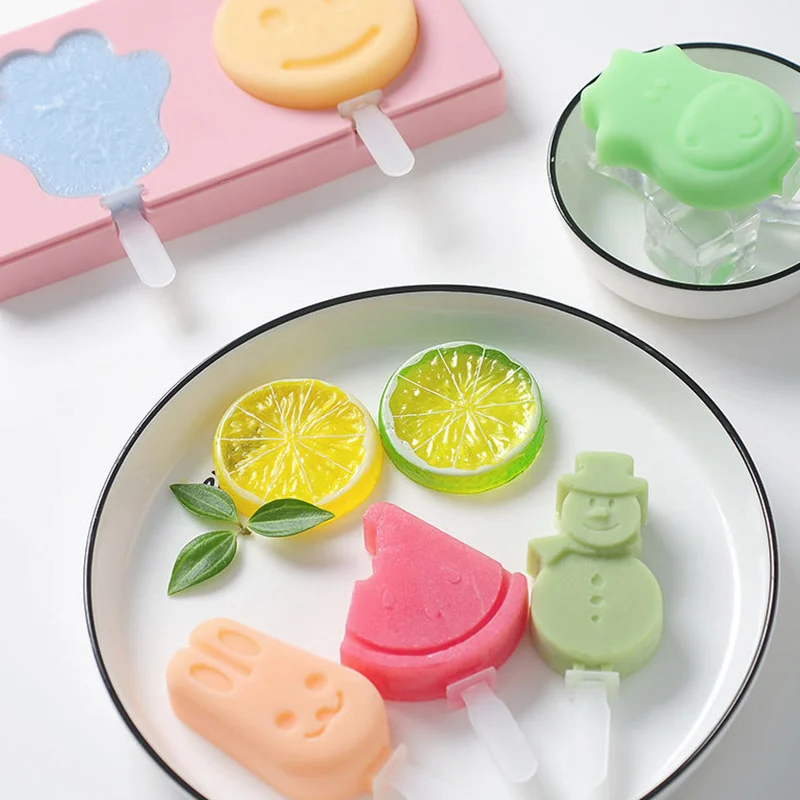 Goldbaking Милые силиконовые формы для льда с крышкой формы для мороженого DIY формы для льда с многоразовыми палочками