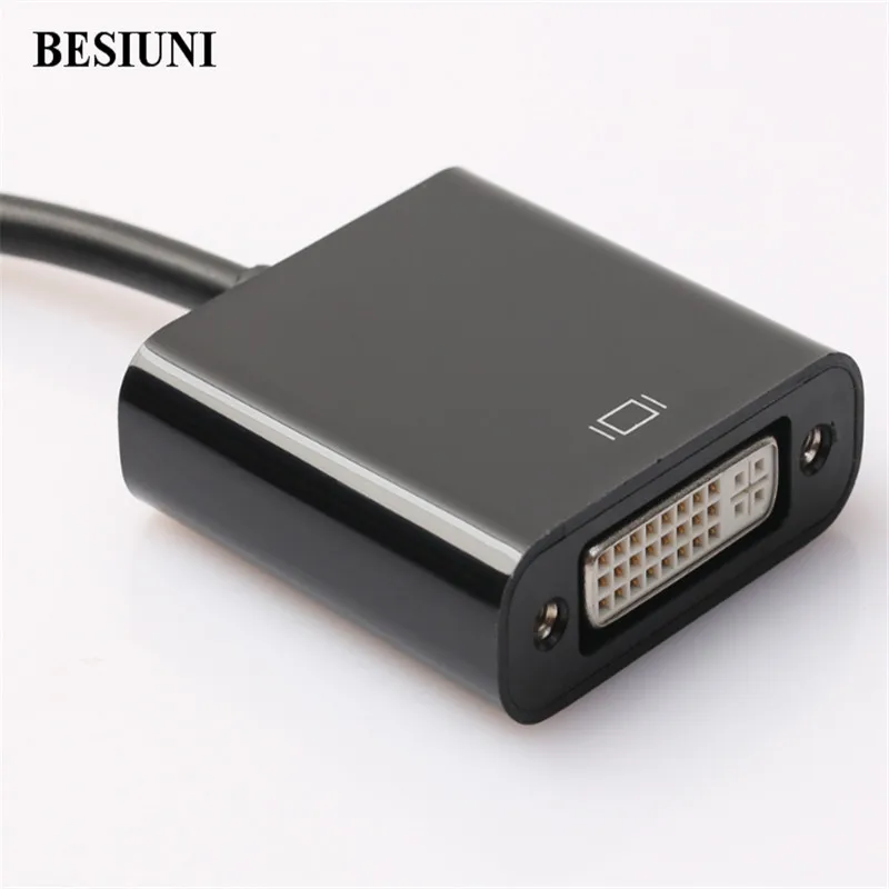 Адаптер BESIUNI для ПК и ноутбука черный адаптер с портом дисплея DP male DVI Female|display port|dvi
