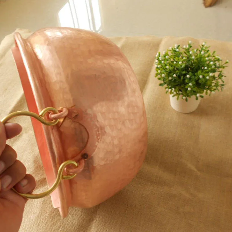 Горшок ручной работы из чистой меди Yuanyang горячий горшок с двумя вкусами густой