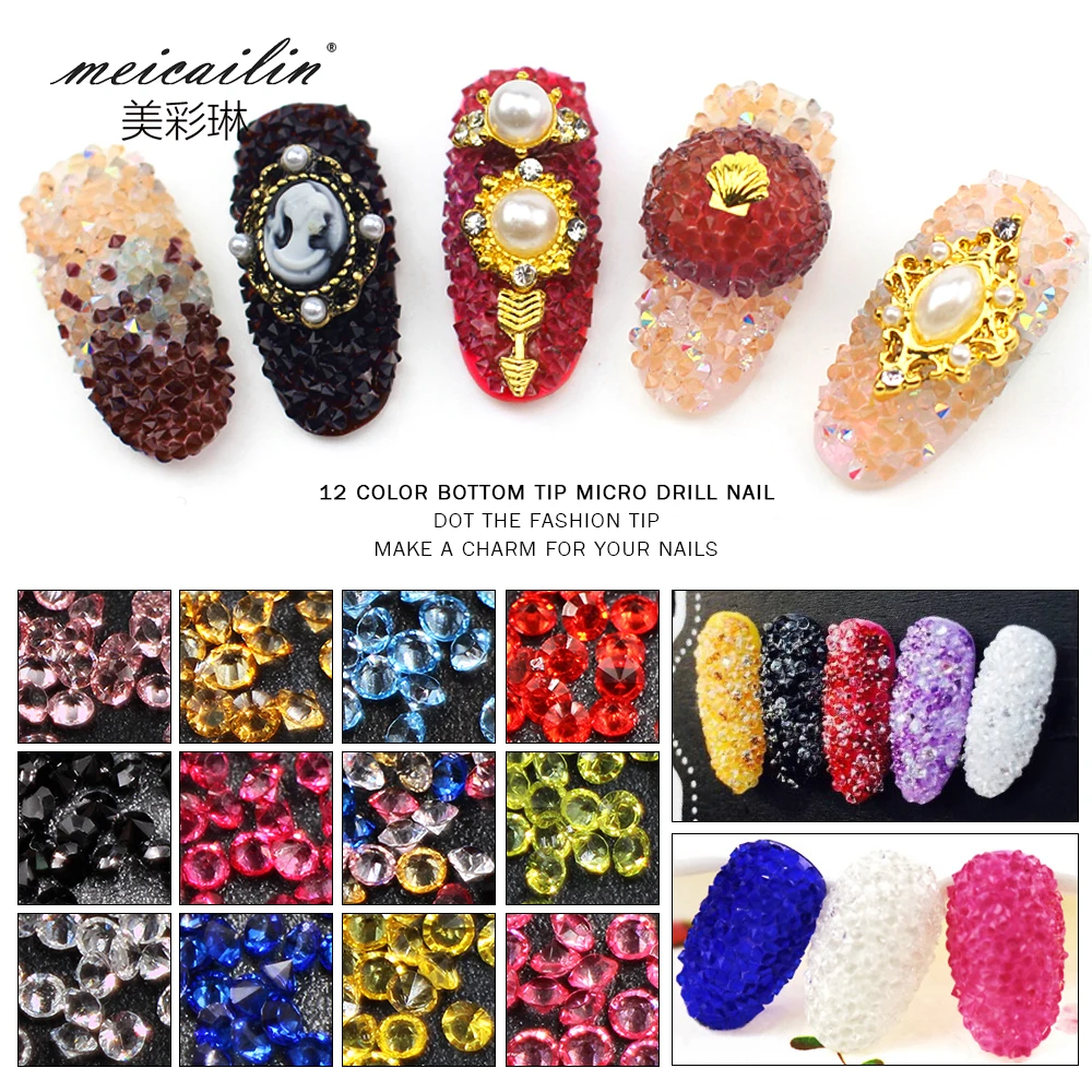 Оптовая продажа 200 шт. мини Стразы для ногтей Micro Diamond 3D дизайна блестящие стразы s