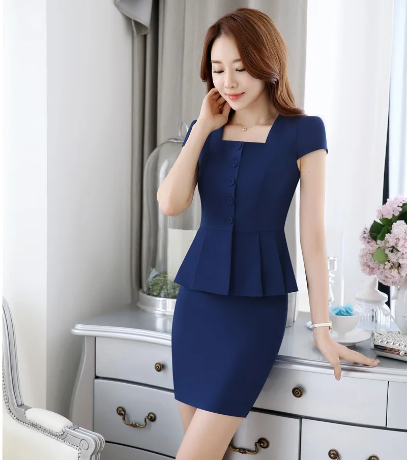 Деловые офисные стильные летние профессиональные женские рабочие костюмы с
