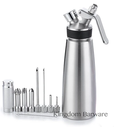 

Дозатор для взбитых сливок 100% нержавеющая сталь-Профессиональный Венчик-1 пинт большой-набор для гурманов