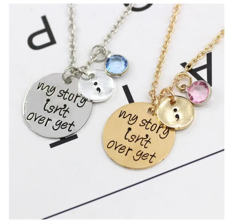 Sangdo Women Lettering Inspiring Cute Round Alloy Pendant Necklace with Chain Christmas Gift | Украшения и аксессуары