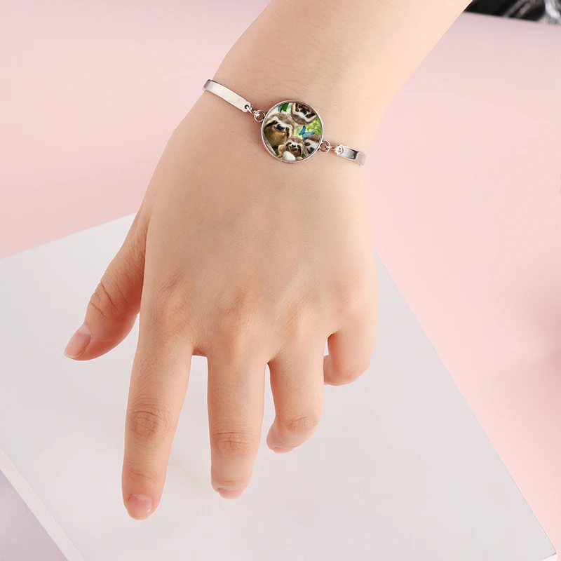 4 Pcs Cute Sloth Jewelry Sets Animals Photo Necklace Pendant Bracelet Earrings Gift | Украшения и аксессуары