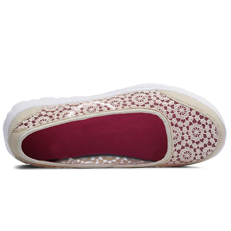 Женские сетчатые туфли VTOTA на плоской подошве удобные без застежки для весны и