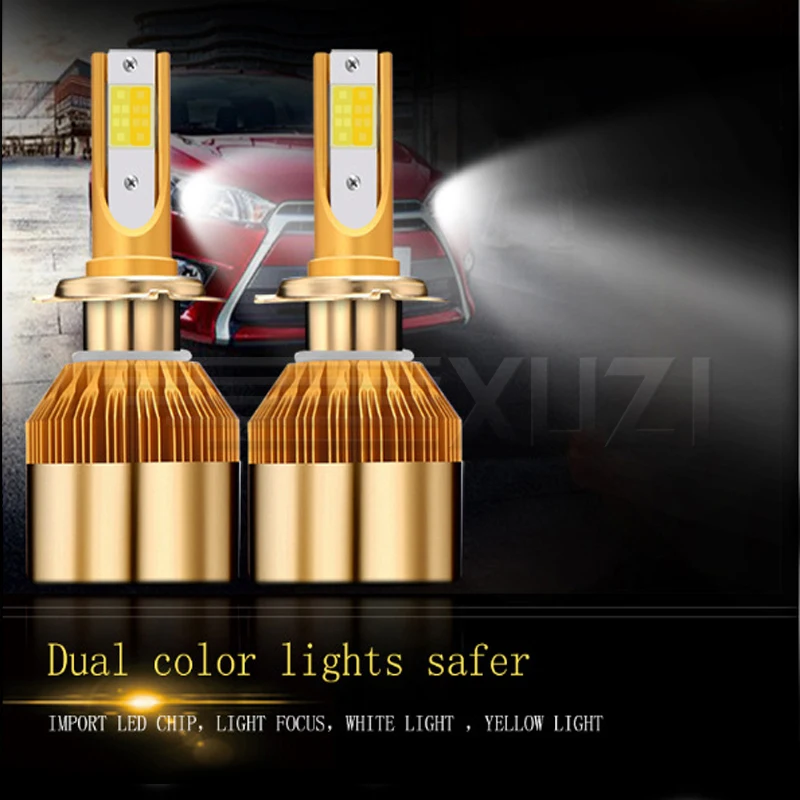 Светодиодный налобный фонарь 12 В H1 H3 H4 H7 H8 H11 HB3 HB4 3000 K 6000 9600LM|Передние LED-фары для