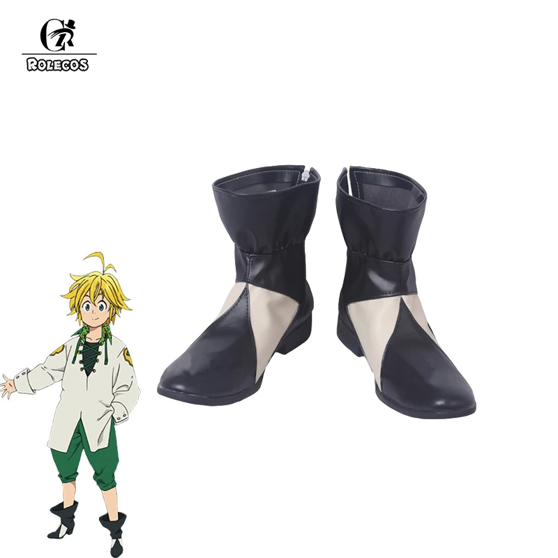 ROLECOS/аниме Семь смертных грехов обувь для костюмированной вечеринки Meliodas черные