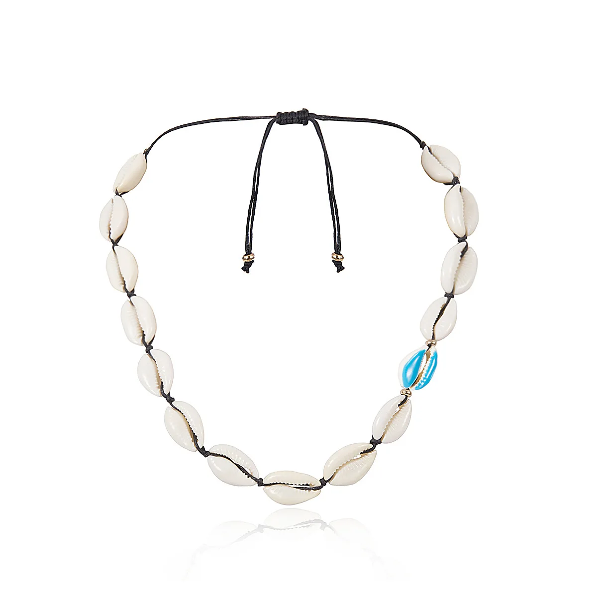 2019 модное красочное ожерелье чокер Cowrie в виде синей ракушки для женщин и девушек