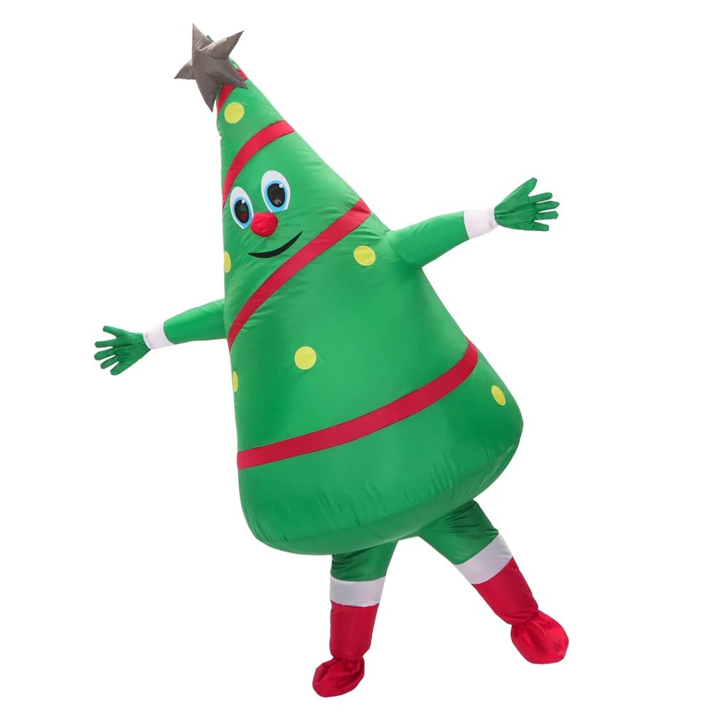 

Hot Sale adult inflatable costume new design Green Christmas Tree Mascot Costume Free Shipping