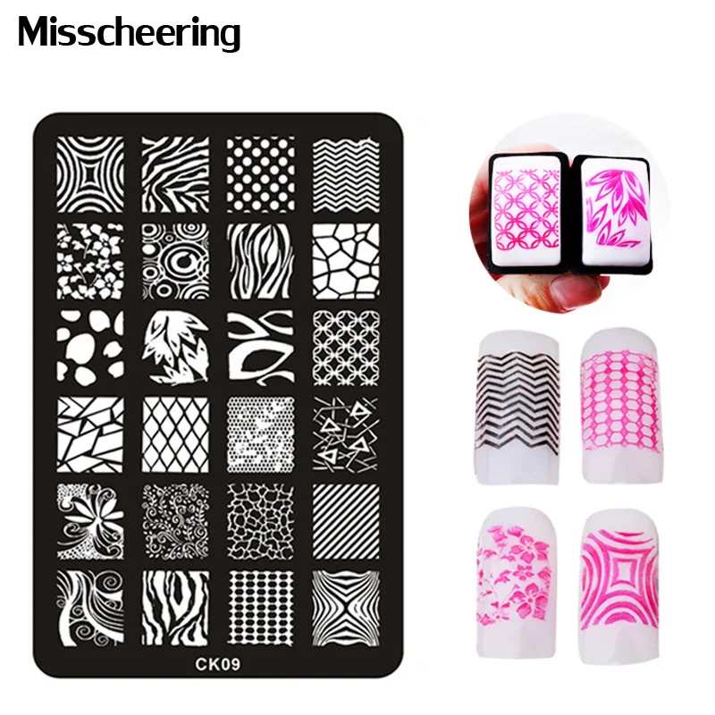 1 шт. новый дизайн шаблон для ногтей цветы французский стиль лак Штамп Штамповка