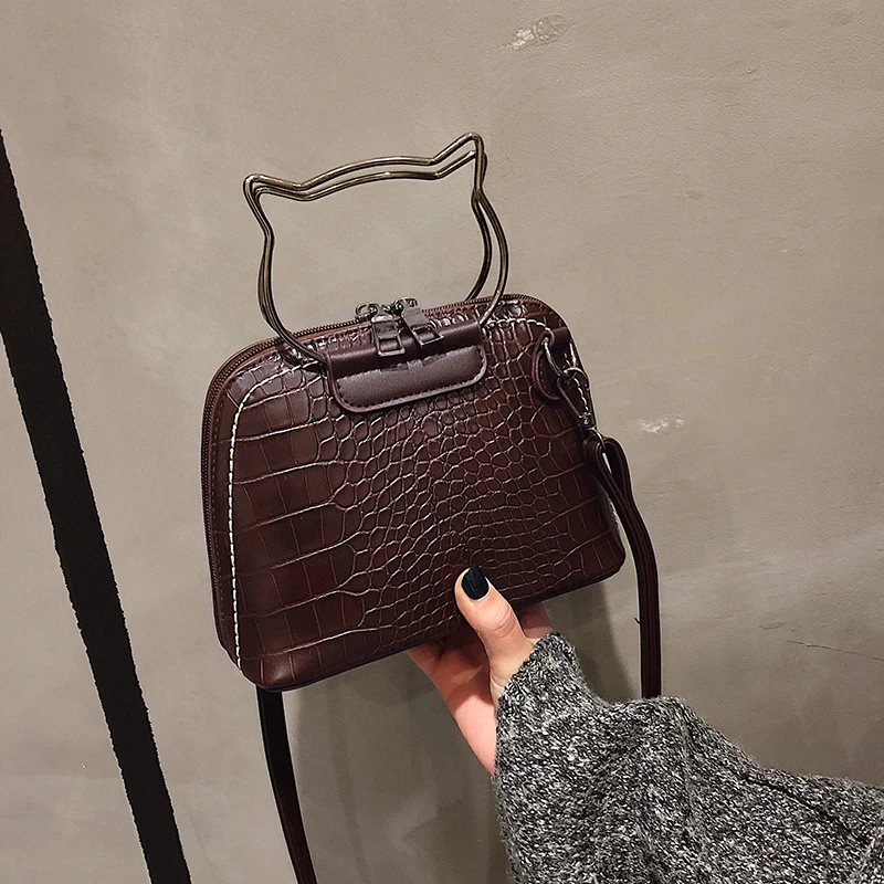 Сумка с косым ремешком на одно плечо женская винтажная модная сумка крокодиловым
