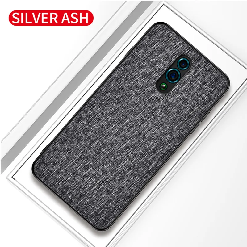 gray Чехол из мягкой ткани для OPPO Reno, жесткая задняя крышка из поликарбоната для OPPO realme 5 Pro Reno 2 Reno Z 2Z 10x zoom, чехол, деловой чехол, Funda - Цвет: gray