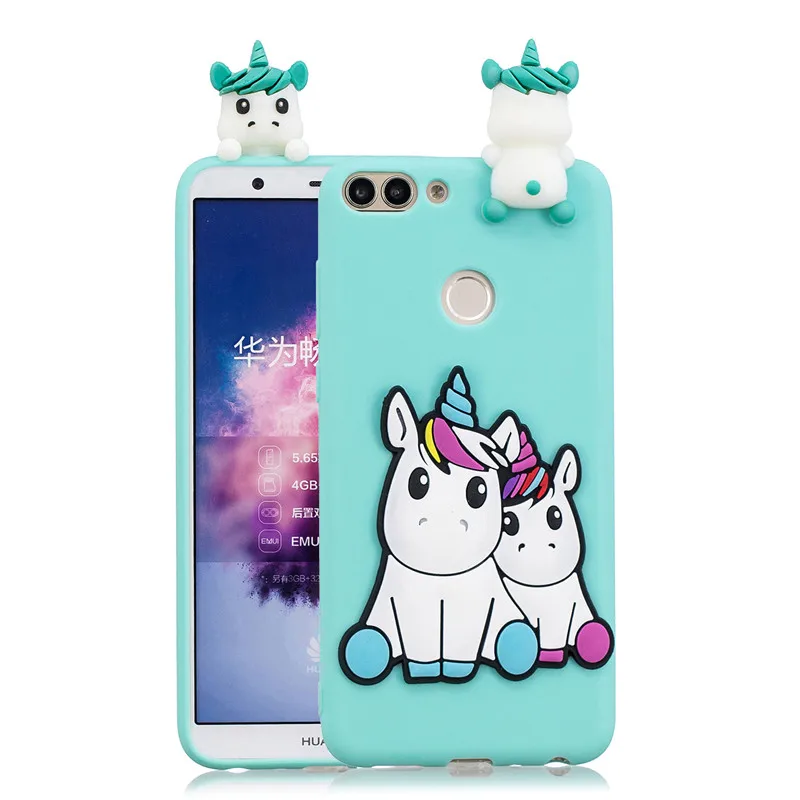 3D Милый Панда Единорог кактус силиконовый чехол для телефона на Fundas huawei P Smart/P Smart чехол Coque для женщин и детей