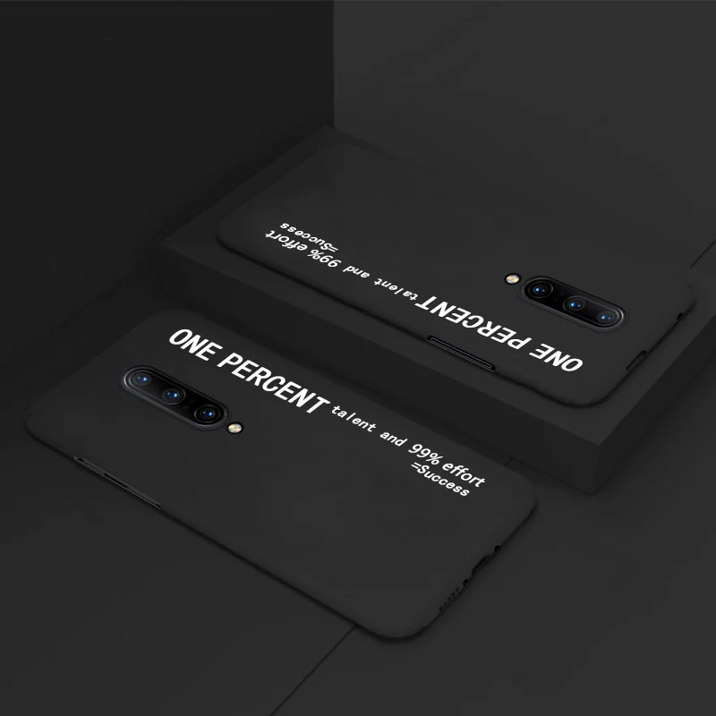 ADKO ультратонкий цветной чехол для телефона из поликарбоната для Oneplus 7 6 6T тканевый противоударный Стильный чехол для телефона с надписью для Oneplus 7 Pro - Цвет: Black A