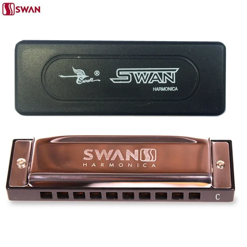 Гармоника Swan с 10 отверстиями блюз Гарпа ротовой орган музыкальные инструменты из