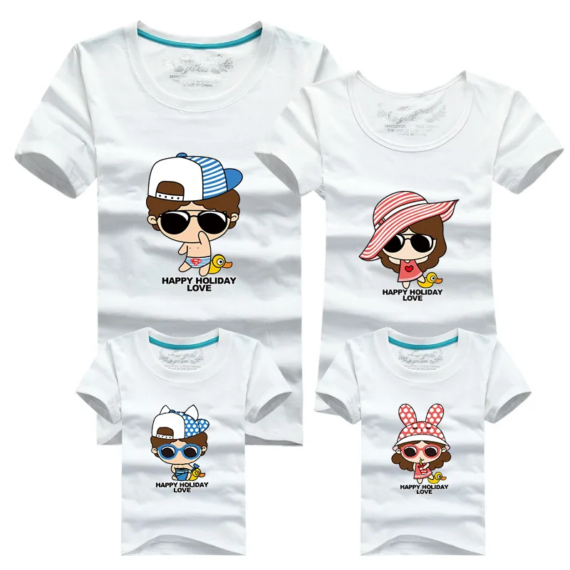 1 шт. хлопковая футболка с коротким рукавом мультяшным принтом | Мать и ребенок